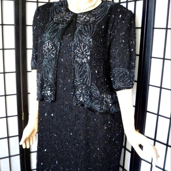 Stunning Silk Beaded Dress EUC - Picture 3 of 5